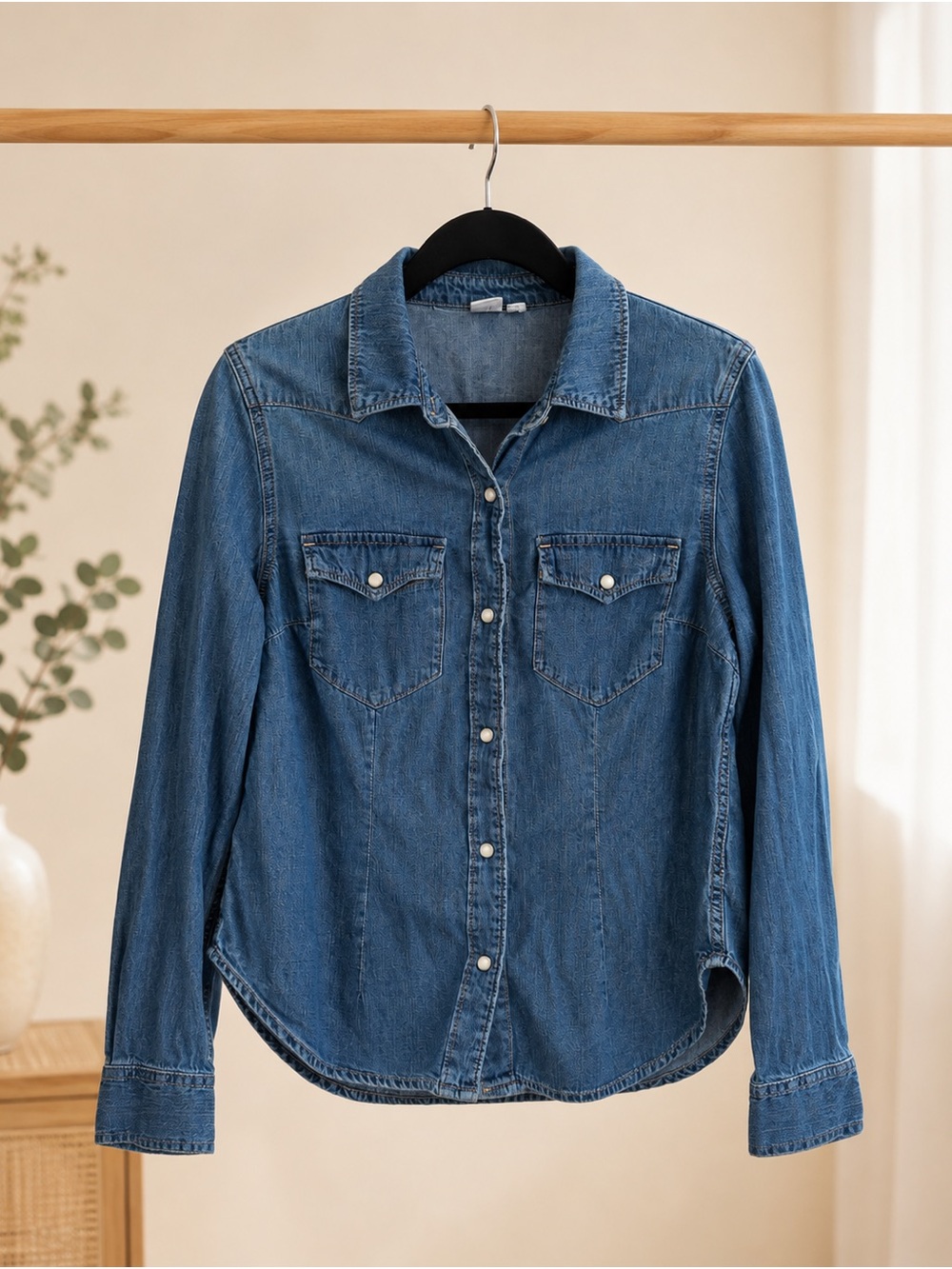 GAP Denim Western Pearl Snap Shirt Size S